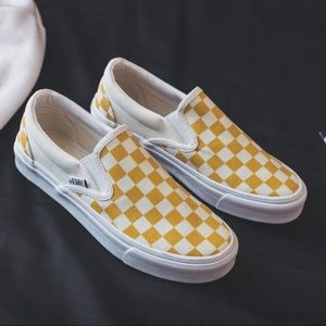 Regular yellow checkered vans